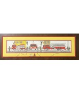 Original Watercolor Painting “Firefighters Engines &amp; Ladders” Judy Hagst... - $228.13 CAD