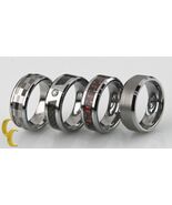 Tungsten &amp; Diamond Wedding Band/ Ring, Lot of 4 Sizes 8 &amp; 8.25 Gift for Him - €102,91 EUR