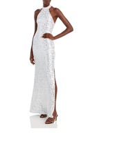Aqua Women&#39;s Sequined Evening Gown White M B4HP NO TAGS - £39.92 GBP