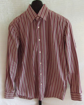 Hugo Boss Selection Purple  White Striped Long Sleeve shirt Mens Size M - £15.65 GBP