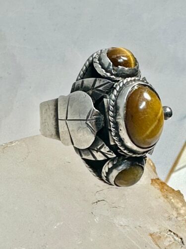 Tiger Eye ring size 6 adj selling poison Mexican sterling silver women