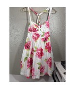 Abercrombie &amp; Fitch A&amp;F Strappy Sun Dress White Pink Floral Smocked Size... - $41.98 CAD