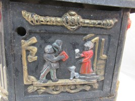Cast Iron Mail Box Vintage Man on Horse Couple with Dog Horn Detail Painted - £136.49 GBP