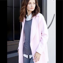 JOA J.O.A. Pink Oversized Single Snap Wool Blend Pea Coat XS - £22.41 GBP