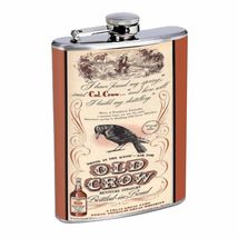 Old Crow Kentucky Whiskey Vintage Ad D26 8oz Flask Stainless Steel Brown... - £11.74 GBP