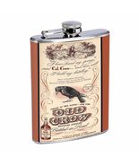 Old Crow Kentucky Whiskey Vintage Ad D26 8oz Flask Stainless Steel Brown... - £11.82 GBP