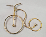 Gold Tone Bicycle Pin High Wheel Large Whimsical 3.25 x 2.25 in Estate U... - £10.04 GBP