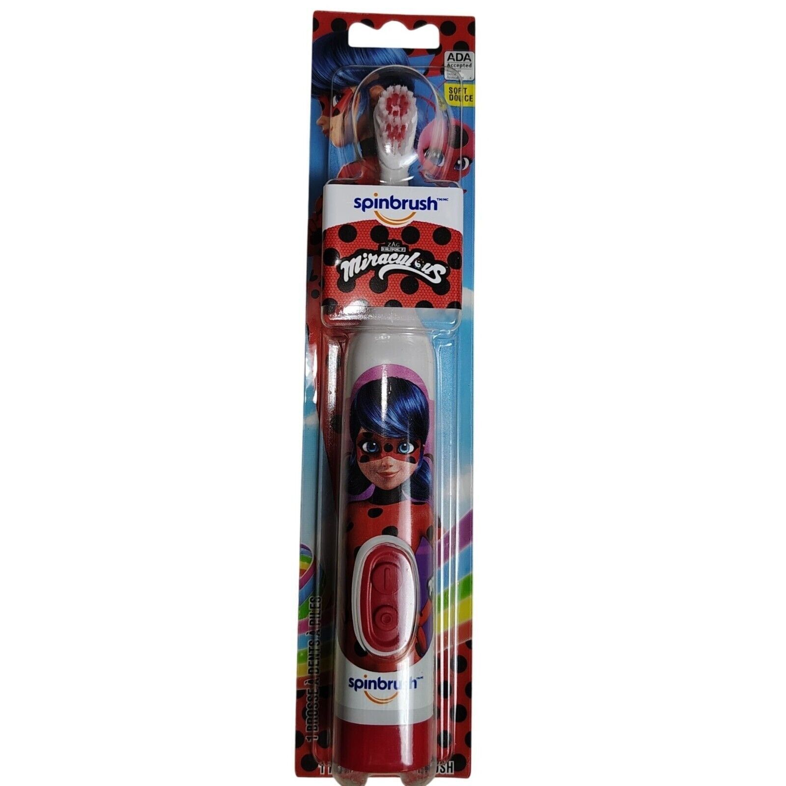 Spinbrush Miraculous Ladybug Kids Power Toothbrush Soft Bristles ...