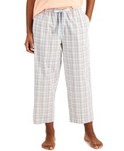 allbrand365 designer Womens Cropped Woven Pajama Pants Summer Plaid Size Medium - £23.34 GBP