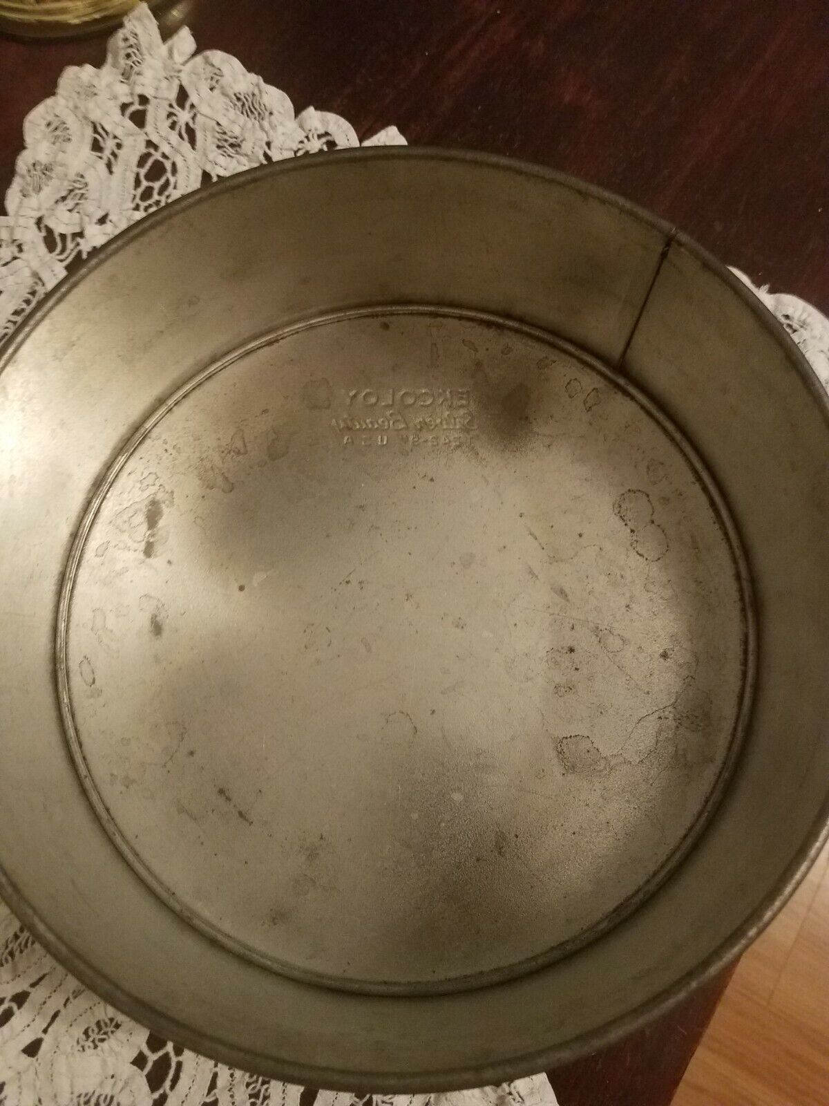Vintage Eckcoloy T242-9" Spring Form Silver Beauty Cake Pan - $11.30