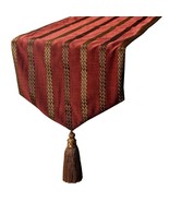 Sumac Stripe - Rust &amp; Red Linen Decorative Table Runners - $60.44+