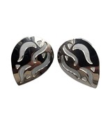 Vintage Monet Earrings Teardrop Abstract Design Silver Tone Butterfly Closing
