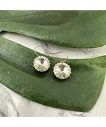J.Crew Rhinestone Drop Earrings Gold SIlver Sparkle Faux Diamond Round - $354.34 MXN