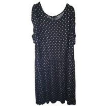 Lane Bryant Black &amp; White Polka Dot Short Sleeve Dress - $13.55