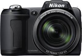Black Nikon Coolpix L110 12 Point 1 Mp Digital Camera With 15X Optical Zoom And - £80.60 GBP