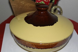 Rare Watt Pottery Covered Casserole Dish w/ LID #96 Yellow Brown Drip Ov... - $75.00