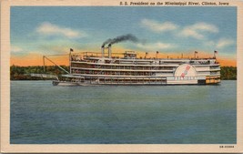 S.S. President on the Mississippi River Clinton Iowa Postcard PC531 - £3.92 GBP