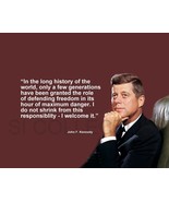 JOHN F. KENNEDY &quot;IN THE LONG HISTORY OF THE WORLD...&quot; QUOTE PHOTO VARIOU... - $90.41 MXN+