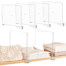 Acrylic Shelf Dividers,4 Pcs Closets Shelf Organizer For Clothing Handbags Books - $33.99