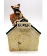 Vtg Mid Century Ceramic Dog Boxer on Dog House Coin Bank Lipper &amp; Mann - $24.99