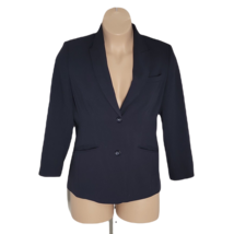 Emma James Classy Navy Button Up Collared Blazer ~ Sz 14 ~ Long Sleeve ~ Lined - £24.95 GBP