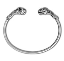  Lion&#39;s Head  -  Sterling Silver Cuff Bracelet  - £64.85 GBP