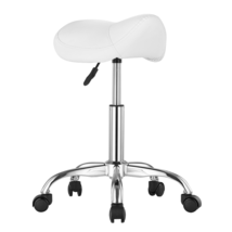 Saddle Stool With Wheels 450 LBS Ergonomic PU Leather Chair - $78.78