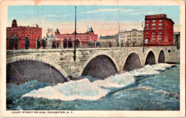 Postcard New York Rochester Court St. Bridge White Border 1916 5.5 x 3.5 &quot; - £3.94 GBP