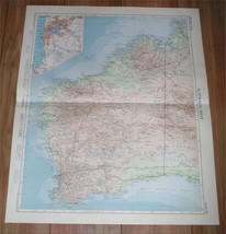 1958 Vintage Map Of Western Australia Scale 1:5,000,000 / Perth Inset Map - £26.73 GBP