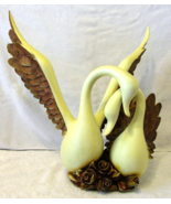 Large Wings of Love Romantic Swans Sculpture Entwined Necks - $246.51
