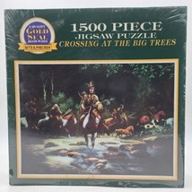1996 Bits &amp; Pieces Gold Seal Crossing At The Big Trees 1500 Pc Jigsaw Puzzle NIB - £19.68 GBP