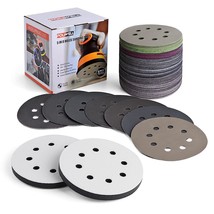 120Pcs 5 Inch Sanding Discs Hook & Loop 8 Holes Wet Dry 320 400 600 800 1000 200 - £44.81 GBP