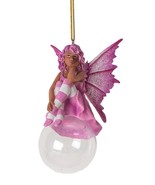 Pink Peony Bubble Rider Fairy Hanging Ornament Amy Brown Holiday Collection - $45.09 CAD