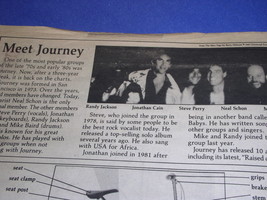 JOURNEY MINI BIO NEWSPAPER SUPPLEMENT VINTAGE 1987 - $23.99