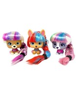 3 VIP Pets  Long Colorful Hair Doll Dog Puppy  4&quot; Tall  by IMC Toys - £22.35 GBP