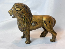 Antique Still Bank Lion Big Cat Painted Cast Iron Right Tail King Of The... - $29.65
