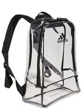 Adidas Clear 17.5&quot; Gym School Backpack 100% Tpu Bag Black 19L Pvc Free Nwt $60 - £33.51 GBP