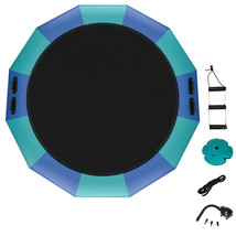15Ft Inflatable Water Bouncer Splash Padded Water Trampoline Blue &amp; Green - £534.60 GBP