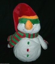 2003 Ty Pluffies Melton Snowman Christmas Stuffed Animal Plush Toy Soft W/ Tag - $19.00