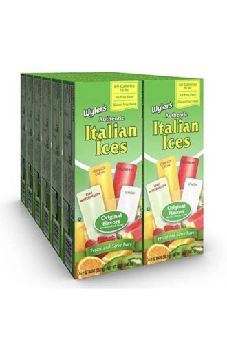 Wylers Italian Ice Freezer Bar 2 Oz 72 Pops. 12 Boxes Of 6Pops. 2oz Each. - $69.27