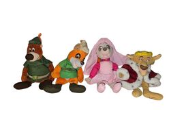 Disney Bean Bag Plush Robin Hood Maid Marian Little John Prince John Set - $24.50