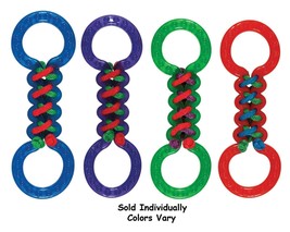 Double Tug Dog Toys Tough TPR Rubber Braided Fetch Play Assorted Colors 13&quot; - £14.91 GBP