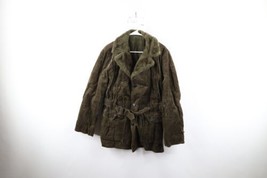 Vtg 60s 70s Streetwear Mens Medium Fleece Lined Belted Corduroy Jacket U... - £93.53 GBP
