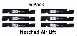 6 Pack Stens #340-158 Notched Air-Lift Blade fits Great Dane D18037 GDU1... - $87.49