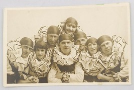 Vintage 1910&#39;s RPPC Minstrels Pierrot Clown Troupe Postcard - 3.5&quot; x 5.5&quot; - £17.02 GBP