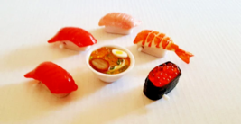 WIND-UP SUSHI Set Of 6 With Ramen Bowl Ahi Ebi Hamachi Ikura Nigiri Hard To Find - £86.82 GBP