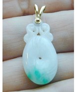 ESTATE 14k Carved Jade Jadeite Pendant - £137.66 GBP