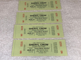 SHERYL CROW 4 UNUSED MINT CONCERT TICKETS 1998 NYC SONY STUDIOS VH1 STOR... - $12.98