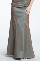 New Womens Designer Tadashi Shoji Long Mermaid Skirt 6 Gray Silver Blue Gorgeous - £452.83 GBP