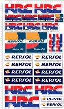 Motorbike racing sticker set Repsol HRC  ,  27x47 sheet 26 stickers 1000rr - £13.09 GBP